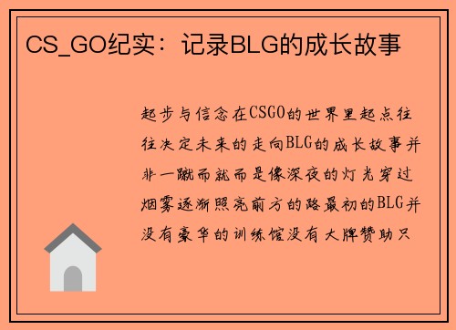 CS_GO纪实：记录BLG的成长故事